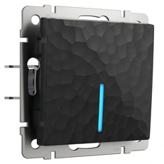 Изображение Выключатель одноклавишный с подсветкой Hammer (черный) W1210108