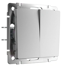 Изображение Выключатель двухклавишный (серебряный матовый) W1120065