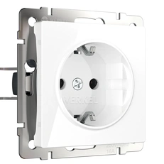 Изображение Розетка с заземлением безвинтовой зажим (белая) W1171301